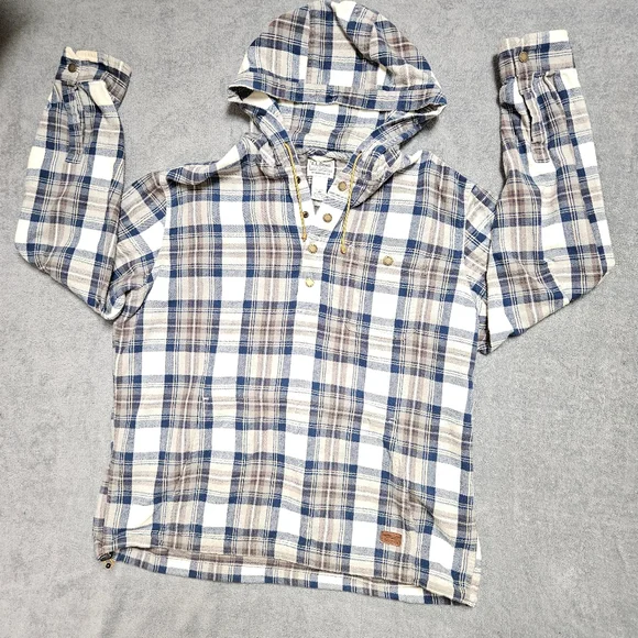 LL Bean Men's Scotch Plaid Flannel Shacket Anorak Traditional Fit Size L - Reg - Picture 5 of 11